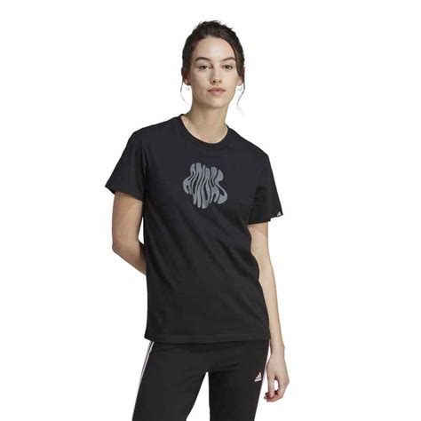 adidas t shirt damen schwarz mit kleinem logo|schwarze T.